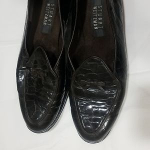 Brown patten leather loafers